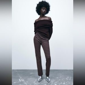 NWT ZARA flared jacquard pants